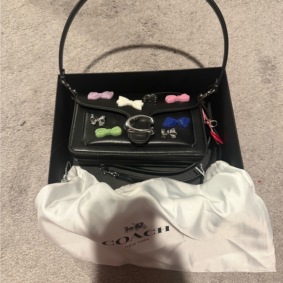 Coach Tabby Shoulder Bag with Multicolor Bow Embellishments - Picture 4 of 10